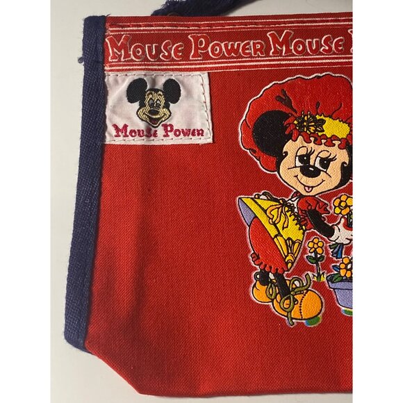 Walt Disney Minnie MOUSE POWER Red Wristlet Hand Bag Purse MISSING ZIP PULL vtg - Picture 3 of 16